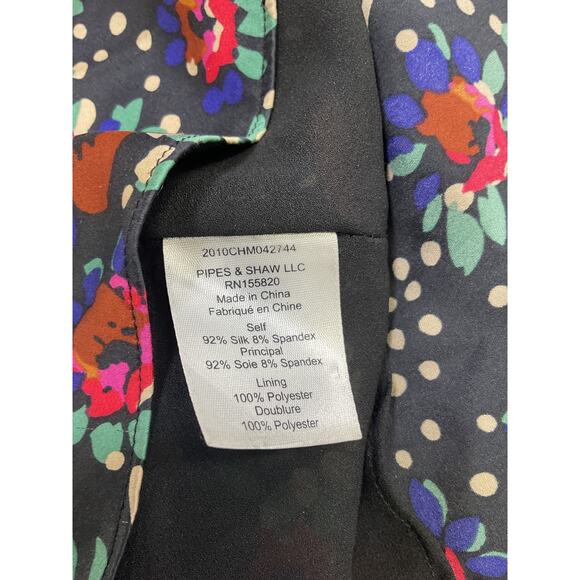 Veronica Beard 'Louella' Black Silk Floral Mini Dress Size 6 - Picture 5 of 5